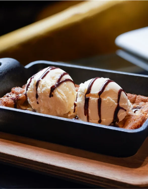 close-up of ice cream at the barnes restaurant