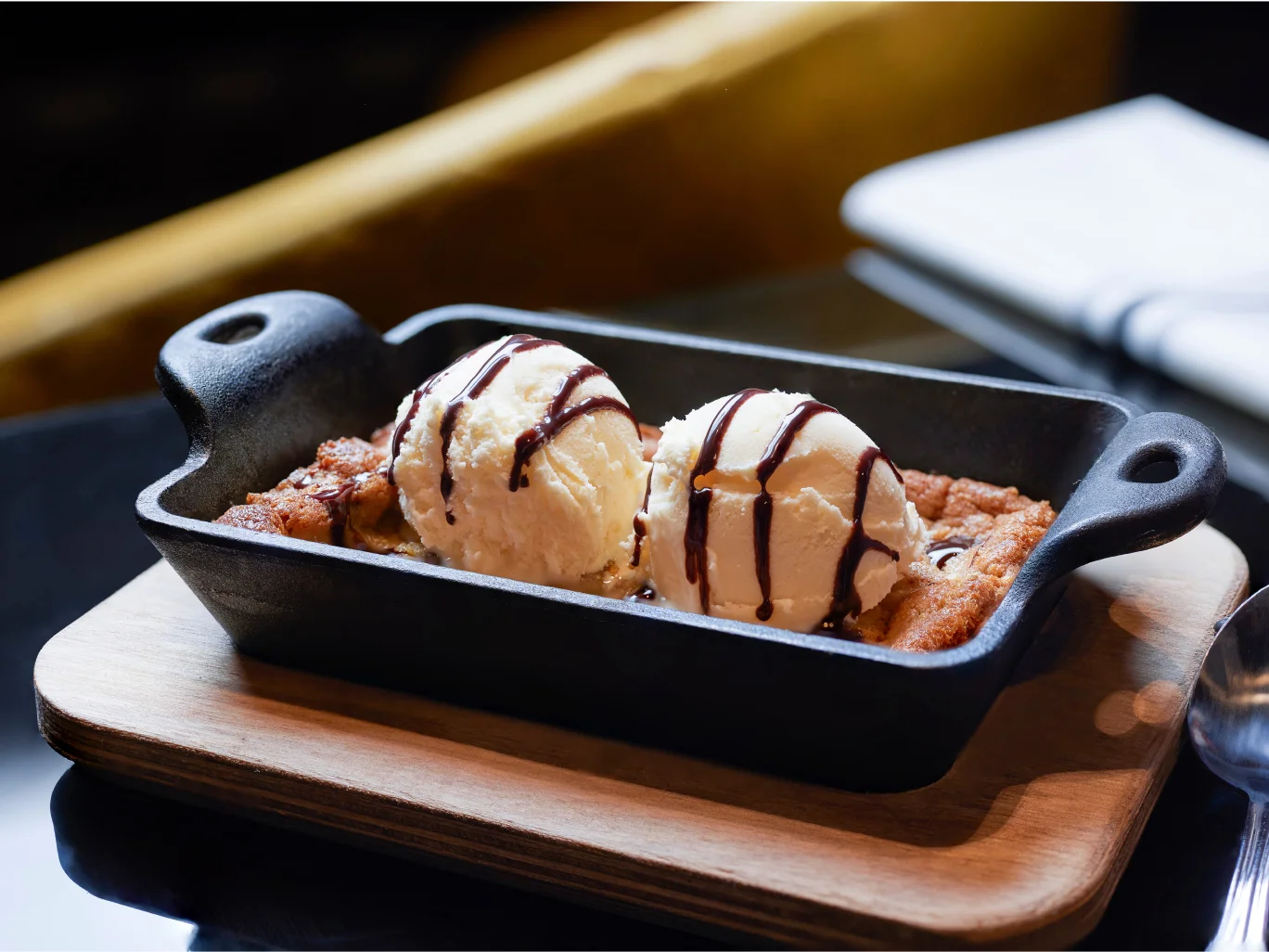 close-up of ice cream at the barnes restaurant