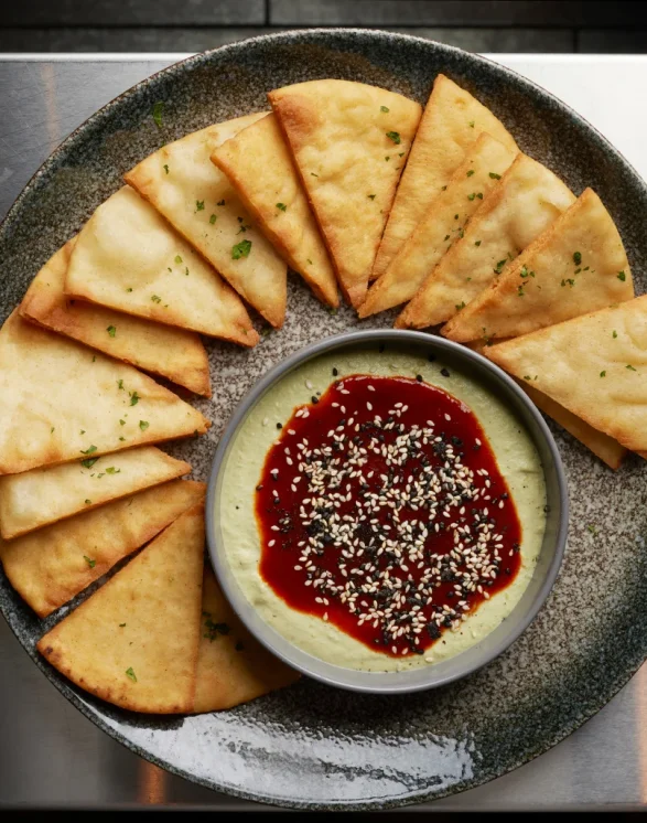 close-up of an appetizer at the barnes restaurant