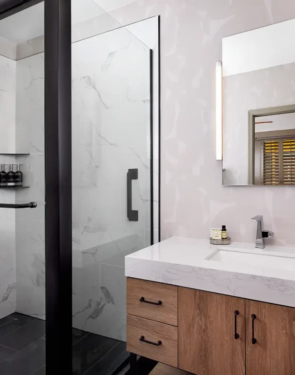 renovated bathroom at the barnes hotel in san francisco